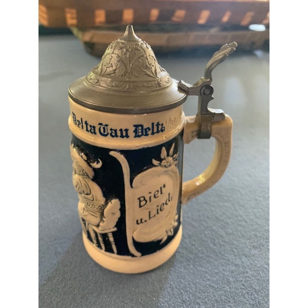 Delta Tau Delta Vintage German Beer Stein Rare Retro Dark Academia Old Money